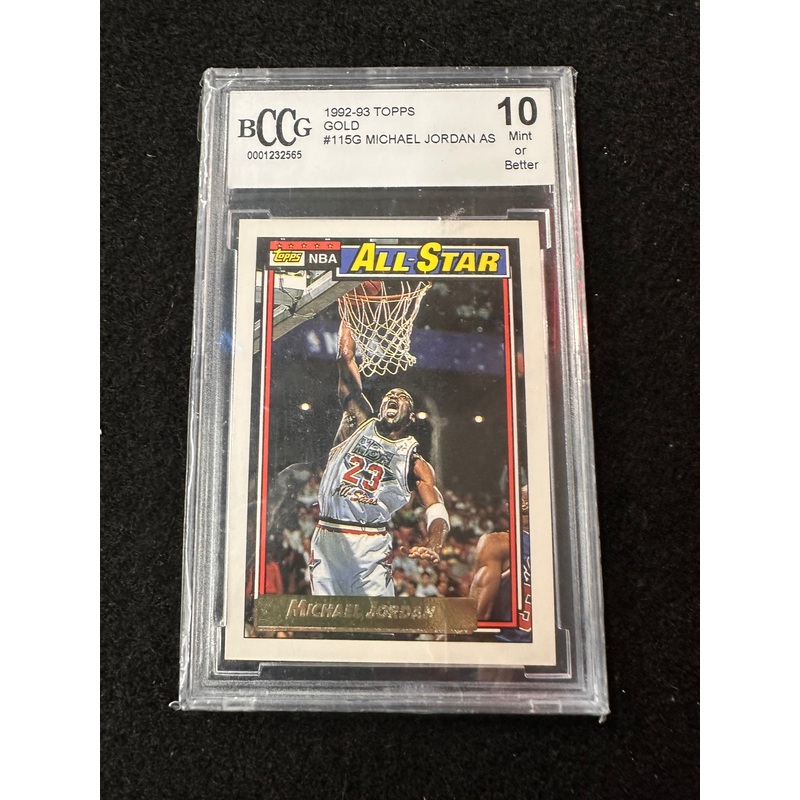 1992-93 TOPPA GOLD #115G MICHAEL JORDON AS BCCG 10 MINT OR BETTER