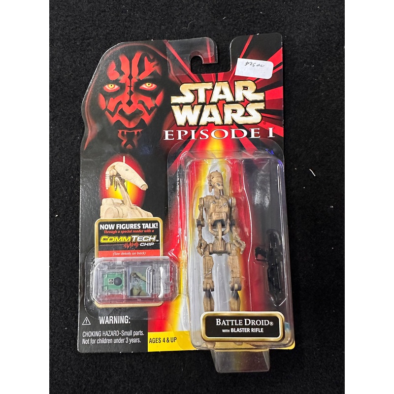 STAR WARS EPISODE 1 BATTLE DROID WITH BLASTER RIFLE (COMMTECH CHIP)