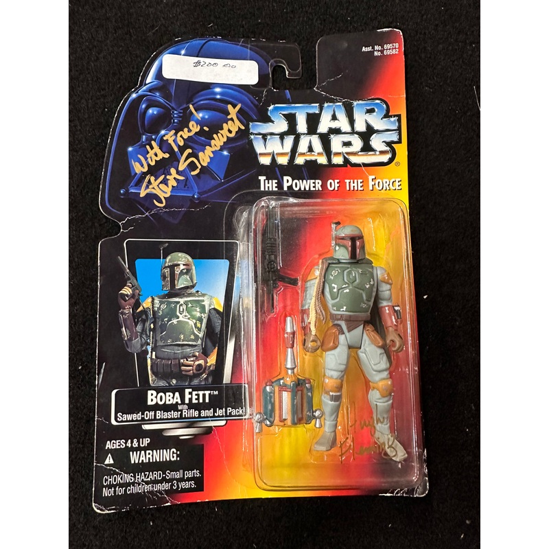 STAR WARS THE POWER OF THE FORCE BOBA FETT SIGNED FIGURE