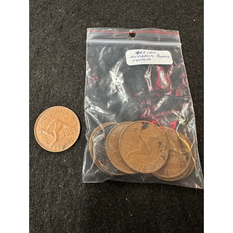 1957 AUSTRALIAN PENNIES X 10
