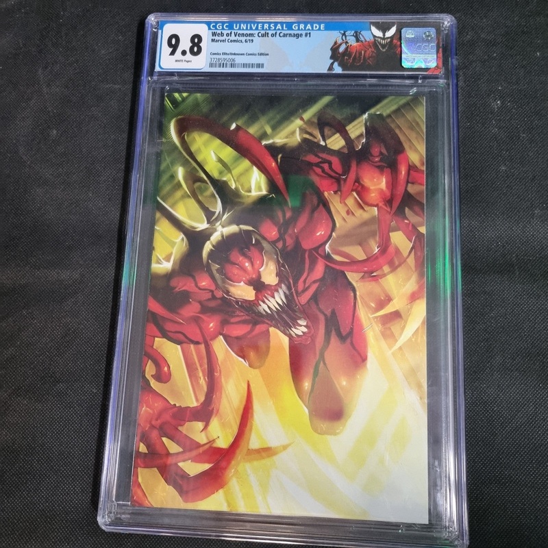 Web of Venom Cult of Carnage CGC 9.8 White pages Virgin Cover #1