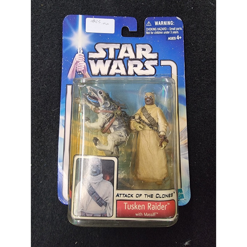STAR WARS ATTACK OF THE CLONES TUSKEN RAIDER WITH MASSIIFF