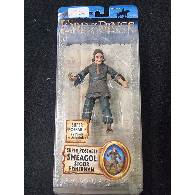THE LORD OF THE RINGS THE RETURN OF THE KING SUPER POSEABLE SMEAGOL STOOR FISHERMAN
