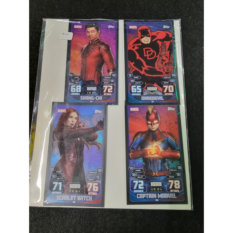 TOPPS HERO ATTAX TRADING CARD GAME MARVEL COMIC HERO X 4 CARDS