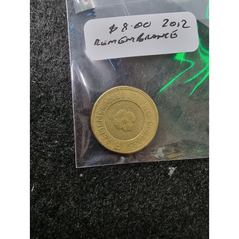 2012 GOLD POPPY AUSTRALIAN TWO DOLLAR $2 COIN REMEMBRANCE DAY
