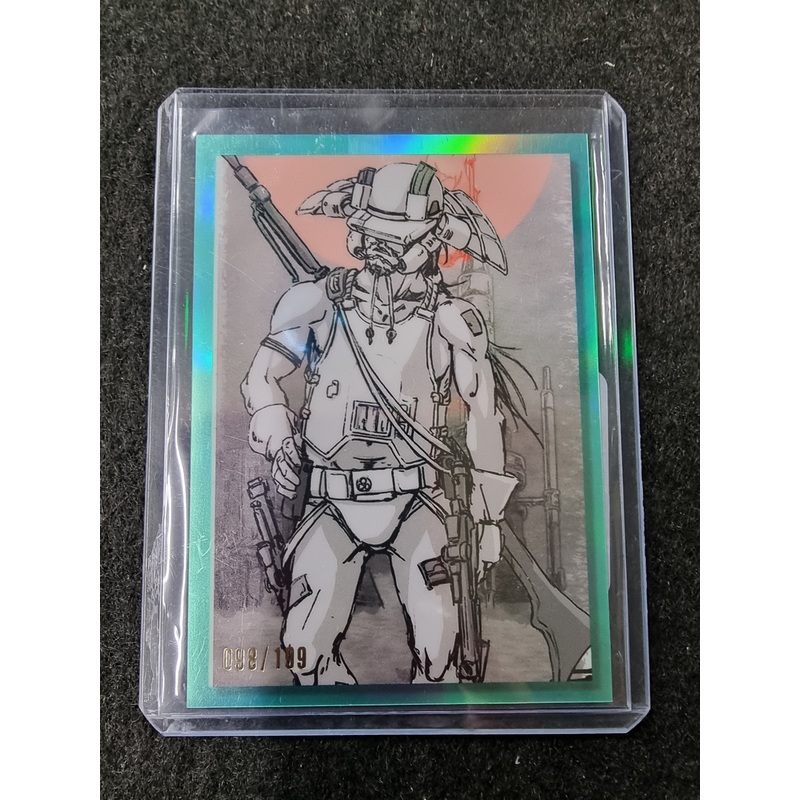 2023 Topps Chrome Star Wars Galaxy Aqua Refractor Art Of The Duel /199 GV-2