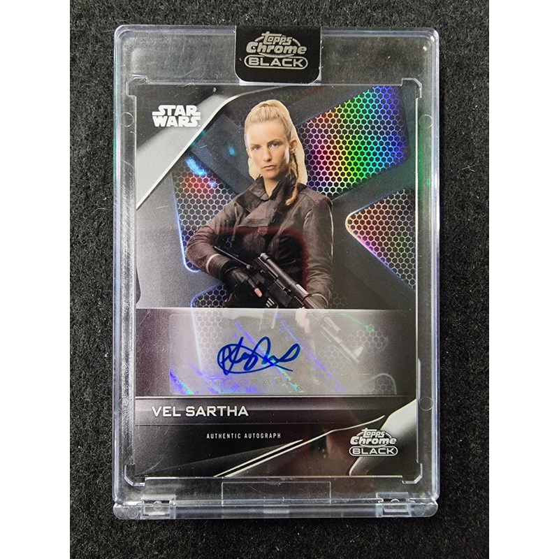 2023 Topps Star Wars Chrome Black No. A-FM Vel Sartha Auto, Faye Marsay