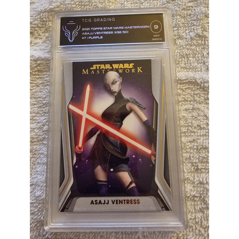 Star Wars Masterwork 2021 Purple [50] Base Card #7 Asajj Ventress TCG GRADING 9