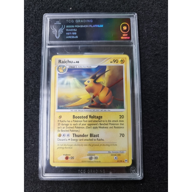2009 Pokemon Arceus RAICHU 27/99) TGC 9 MINT