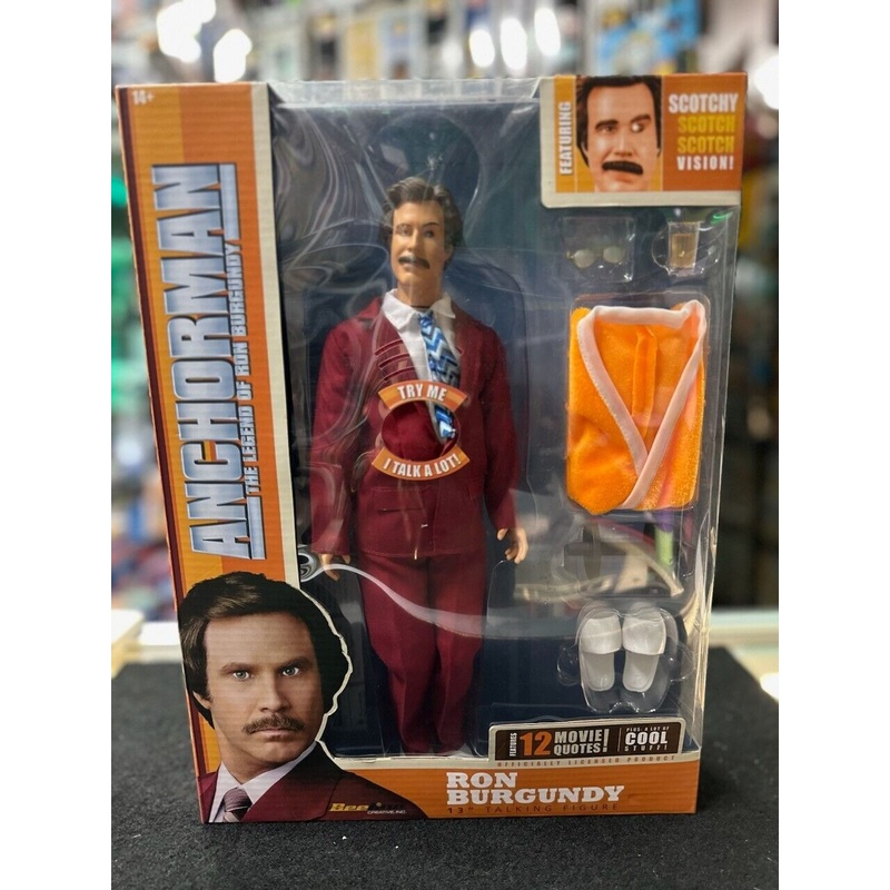 2013 ANCHORMAN Legend of Ron Burgandy Talking 13 Figure BeeLine Creative