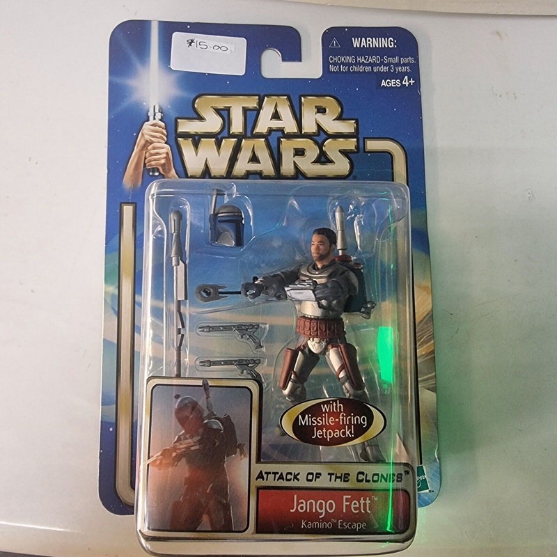 Star Wars Jango Fett Kamino Escape 3.75 Action Figure Hasbro 2002 NEW