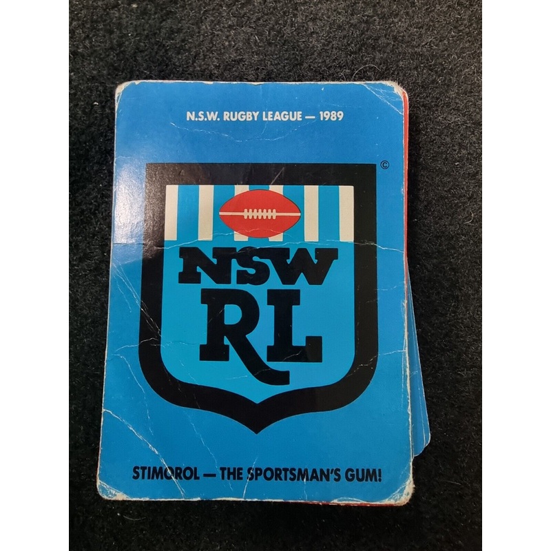 1989 STIMOROL SCANLENS  NSW RL,  Mixed Card Lot