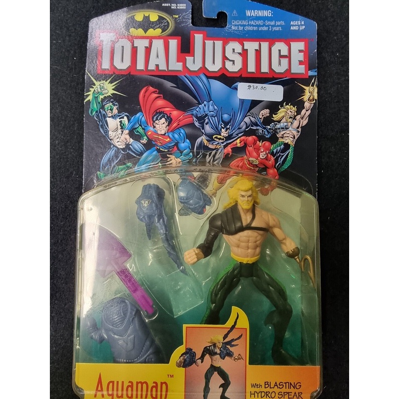 Aquaman Action Figure With Blasting Hydro Spear Total Justice DC Comics 1996