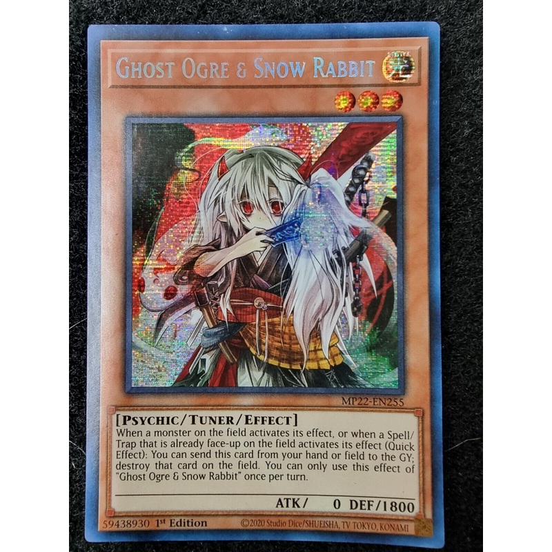Yu-Gi-Oh TCG Ghost Ogre & Snow Rabbit – MP22-EN255  1st Ed Prismatic Secret Rare