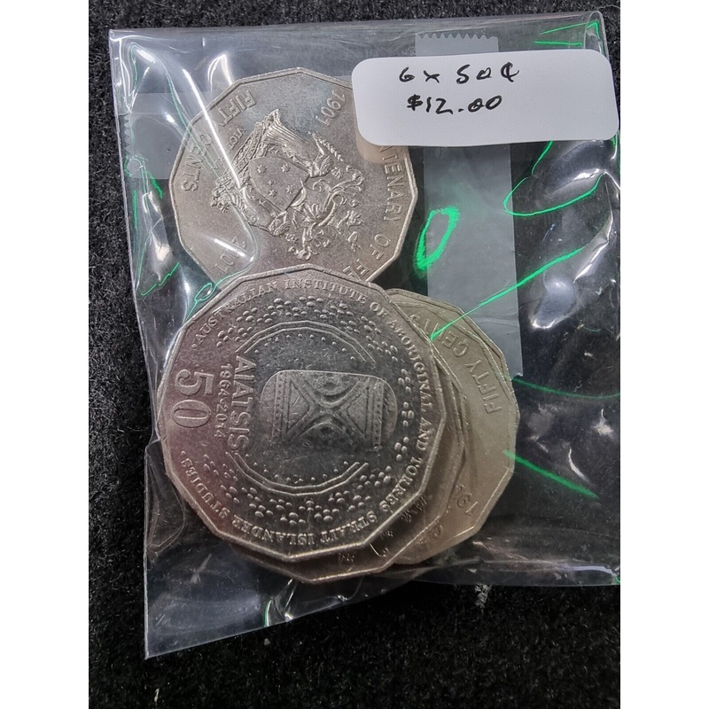 2014 AIATSIS 50c  Fifty Cent Coin. Aboriginal & Torres Straight X 6
