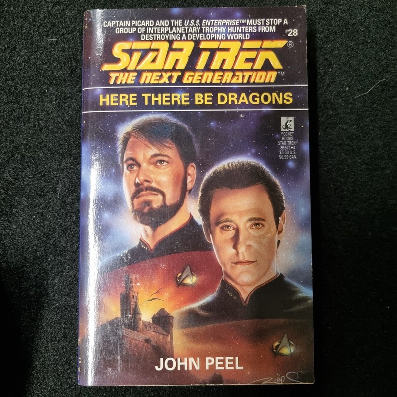 Star Trek The Next Generation Here There Be Dragons #28 1993.  Used Paperback