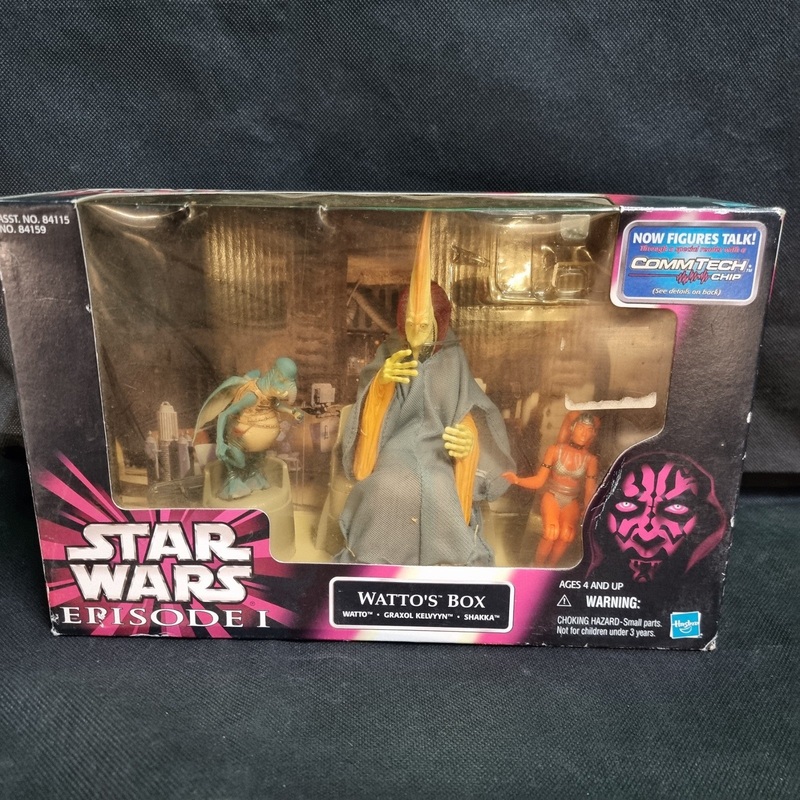 Star Wars Cinema Scene Wattos Box Figure Set Comm Talk Chip 1999 Box Has Wear