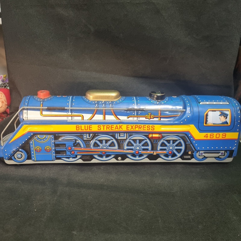 Vintage Blue Streak Express Tin Train MODERN TOYS Co Made in Japan