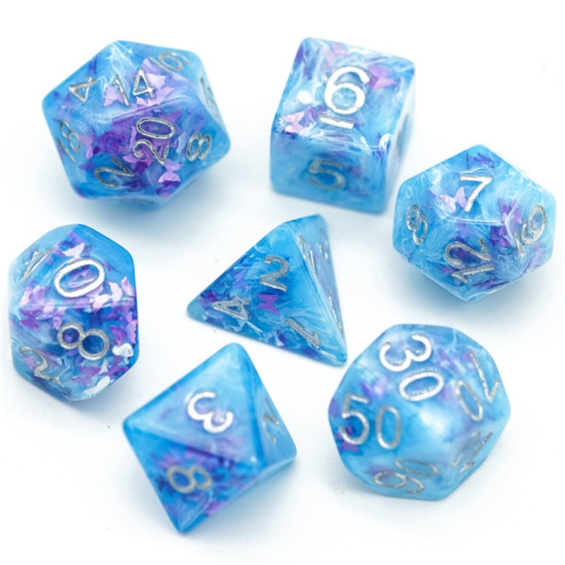 Azure Mariposa DND/TTRPG Dice set