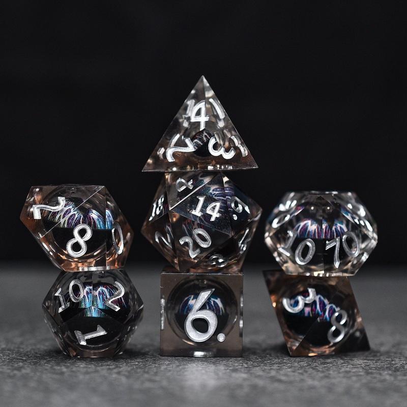 Antartica Moving Eye Liquid Core DND/TTRPG Dice set