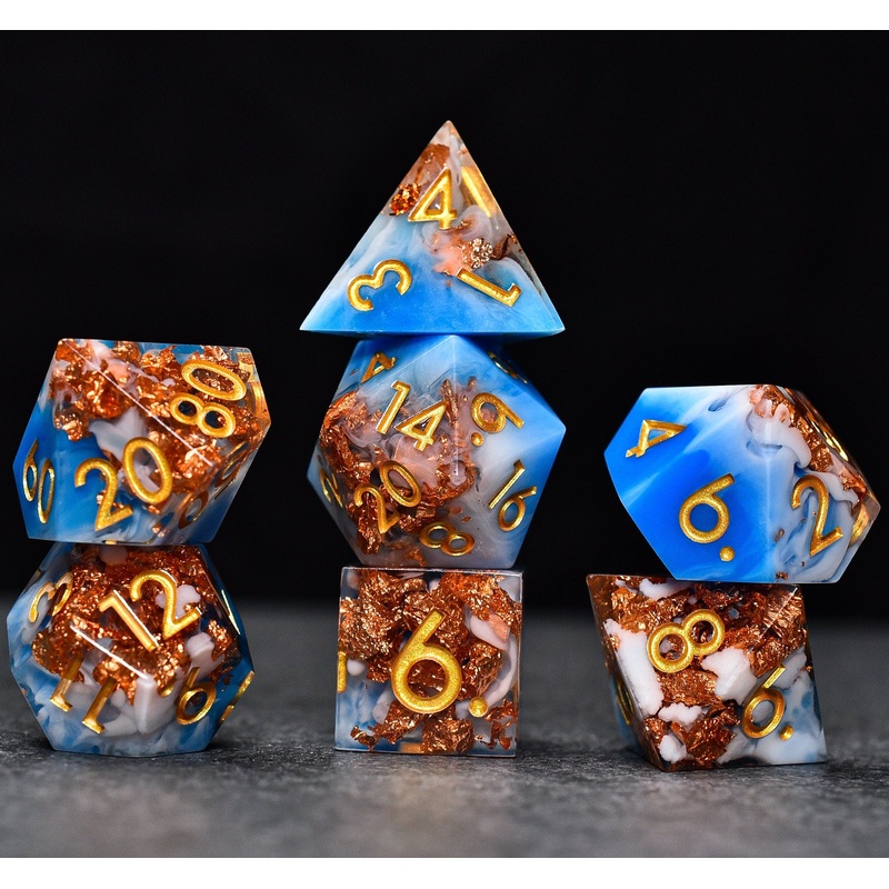 Atlantic Ocean Sharp Edge DND/TTRPG Dice set