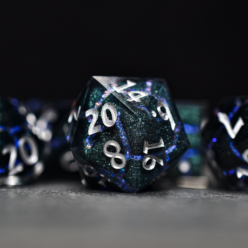 Starlight Cracked Sharp Edge DND/TTRPG Dice set
